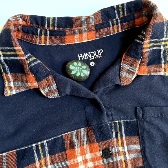Handup Apparel Flextop Flannel Orange and Blue - Picture 2 of 3